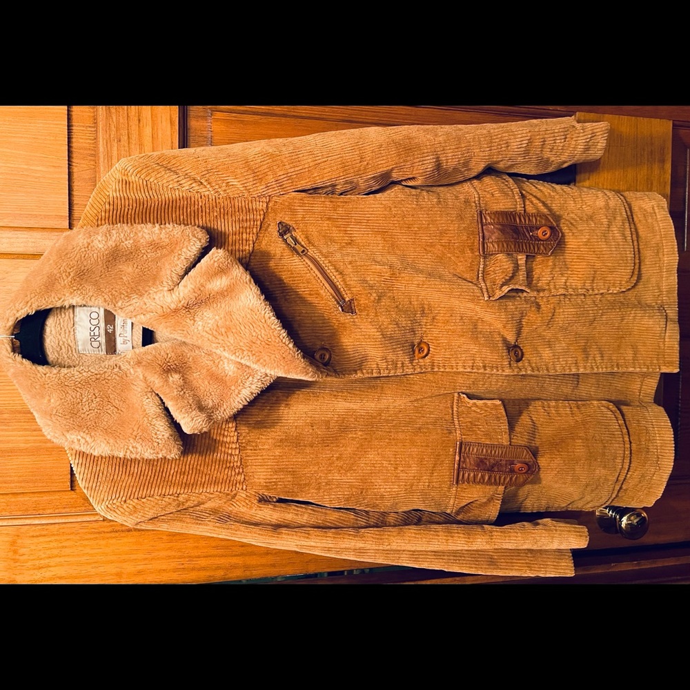 Groovy Vintage Corduroy and Faux Fur Men’s Jacket
